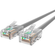 Belkin RJ45 CAT-5e Patch Cable Grey 01 1 ft Category 5e Network Cable for Network Device - First End: 1 x RJ-45 Network - Male - Second End: 1 x RJ-45 Network - Male - 1 Gbit/s - Patch Cable - Gold Plated Connector - 24 AWG - Gray - 1 Each