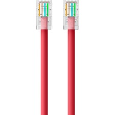 Belkin RJ45 CAT-5e Patch Cable Red 25 25 ft Category 5e Network Cable for Network Device - First End: 1 x RJ-45 Network - Male - Second End: 1 x RJ-45 Network - Male - Patch Cable - Gold Plated Connector - 24 AWG - Red - 1 Each