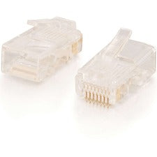 C2G RJ45 Cat5E Modular Plug for Round Stranded Cable Multipack (50-Pack) 1 Each - RJ-45 Network Male - Transparent