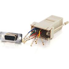 C2G Modular Adapter 1 x RJ-45 Female - 1 x 9-pin DB-9 Female - Gray - 1 Each