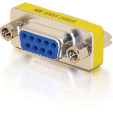 C2G DB-9 Mini Gender Changer 1 x 9-pin DB-9 Serial Female - 1 x 9-pin DB-9 Serial Female - Silver, Yellow - 1 Each