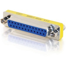 C2G DB-25 Mini Gender Changer 1 x 25-pin DB-25 Female - 1 x 25-pin DB-25 Female - Silver, Yellow - 1 Each