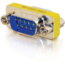 C2G DB-9 Mini Gender Changer 1 x 9-pin DB-9 Serial Male - 1 x 9-pin DB-9 Serial Male - Silver, Yellow - 1 Each