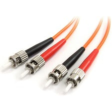 StarTech.com Fiber Optic Duplex Patch Network Cable 3.28 ft Fiber Optic Network Cable for Network Device - First End: 2 x ST Network - Male - Second End: 2 x ST Network - Male - 10 Gbit/s - Patch Cable - LSZH - 62.5/125 µm - Orange - 1 Each