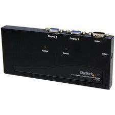 StarTech.com 2 Port High Resolution VGA Video Splitter - 350 MHz 2048 x 1536 - 350 MHzMaximum Video Bandwidth - 213.25 ft Maximum Operating Distance - VGA In - VGA Out - Steel - Black - TAA Compliant