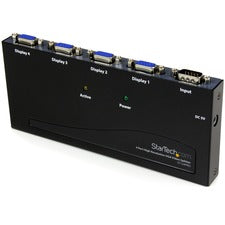 StarTech.com 4 Port High Resolution VGA Video Splitter - 350 MHz 2048 x 1536 - 350 MHzMaximum Video Bandwidth - 213.25 ft Maximum Operating Distance - VGA In - VGA Out - Steel - Black - TAA Compliant
