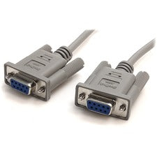 StarTech.com Serial Null Modem Cable 10 ft Serial Data Transfer Cable for PC, Printer, Modem - First End: 1 x 9-pin DB-9 Serial - Female - Second End: 1 x 9-pin DB-9 Serial - Female - Nickel Plated Connector - Gray - 1 Each