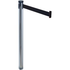 Tatco Adjusta-Tape Crowd Control Stanchions Chrome Plated 10 ft Post - Black Tape Attachment - Chrome - 2 / Box
