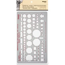 Chartpak Circle/Identification Template Circle, Square, Hexagon, Rectangle, Diamond, Directional Arrow - 5.9" Height x 10" Width - Gray