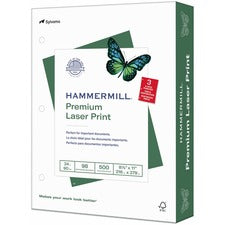 Hammermill Premium 3HP Laser Print Paper - White 98 Brightness - Letter - 8 1/2" x 11" - 24 lb Basis Weight - Ultra Smooth - Sustainable Forestry Initiative (SFI) - White - 500 / Ream