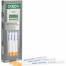 Dixon Industrial Phano Nontoxic China Markers White Lead - White Barrel - 1 Each