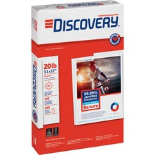 Discovery Premium Multipurpose Paper - Anti-Jam - White 97 Brightness - Ledger/Tabloid - 11" x 17" - 20 lb Basis Weight - Excellent Ink Absorption - White - 500 Sheets per Ream - 5 / Carton