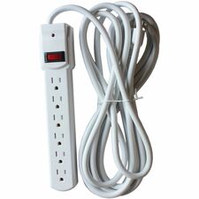 Compucessory 6-Outlet Office Surge Protectors Light Gray - 6 x AC Power - 1080 J - 125 V AC Input - 125 V AC Output - 15 ft