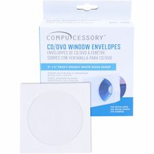 Compucessory CD/DVD White Window Envelopes CD/DVD - 5" Width x 5" Length - White - 100 / Box