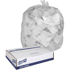 Genuine Joe Clear Trash Can Liners Medium Size - 30 gal Capacity - 36" Length x 30" Width x 0.60 mil (15 Micron) Thickness - Low Density - Clear - 250/Box - 1 / Carton