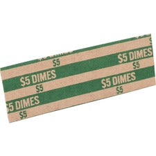 Sparco Flat Coin Wrappers 1000 Wrap(s) - Total $5.0 in 50 Coins of 10¢ Denomination - 60 lb Basis Weight - Kraft - Green - 1000 / Pack