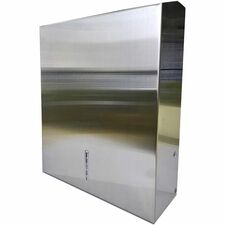 Genuine Joe C-Fold/Multi-fold Towel Dispenser Cabinet C Fold, Multifold Dispenser - 13.5" Height x 11" Width x 4.3" Depth - Stainless Steel, Metal - Silver - Wall Mountable - 1 Each