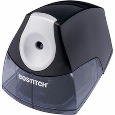 Bostitch Personal Electric Pencil Sharpener Desktop - 1 Hole(s) - Helical - 4" Height x 3.5" Width x 5" Depth - Black, Silver - 1 Each