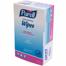 PURELL® On-the-go Sanitizing Hand Wipes 5" Width x 7" Length - Clear - 100 / Box