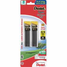 Pentel Super Hi-Polymer 0.9mm Lead Refill 0.9 mm , Bold Point - HB - Black Lead - 30/Tube - 2 / Pack