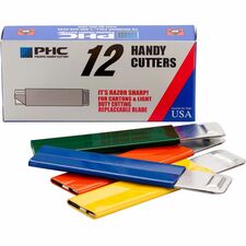 PHC Pacific Handy Box Cutter Tap Open, Tap Close - Aluminum - Assorted - 12 / Box