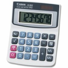Canon LS82Z Handheld Calculator Big Display, Large Plastic Keytop - 8 Digits - LCD - Battery/Solar Powered - 0.3" Height x 3.5" Width x 4.4" Depth - 1 Each