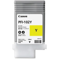 Canon PFI-102Y Original Inkjet Ink Cartridge - Yellow - 1 Each Inkjet - Yellow - 1 Each