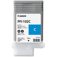 Canon PFI-102C Original Inkjet Ink Cartridge - Cyan - 1 Each Inkjet - Cyan - 1 Each