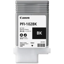Canon PFI-102BK Original Inkjet Ink Cartridge - Black - 1 Each Inkjet - Black - 1 Each