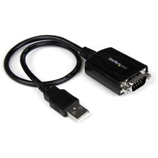StarTech.com 1 ft USB to Serial Adapter Cable w/ COM Retention 1 x DB-9 RS-232 Serial - Male - 1 x USB 2.0 Type A - Female - Black - 1 Each - TAA Compliant