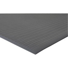 Genuine Joe Air Step Anti-Fatigue Mat Warehouse, Indoor - 60 ft Length x 36" Width x 0.375" Thickness - Vinyl, Vinyl Foam - Black - 1 Each