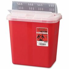 Covidien Sharps Medical Waste Container 2 gal Capacity - 12.8" Height x 10.5" Width x 7.3" Depth - Red - 1 Each