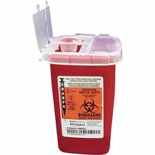Covidien Sharps Medical Waste Container 1 quart Capacity - 6.3" Height x 4.5" Width x 4.3" Depth - Red - 1 Each