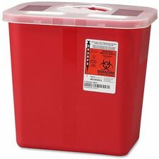 Covidien Sharps Rotor Lid Container 2 gal Capacity - 10" Height x 10.5" Width x 7.3" Depth - Red - 1 Each