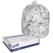 Genuine Joe High-density Can Liners Extra Large Size - 56 gal Capacity - 48" Length x 43" Width x 0.63 mil (16 Micron) Thickness - High Density - Clear - Resin - Office Waste, Industrial Trash - 20/Roll - 10 / Carton