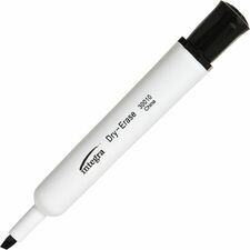 Integra Chisel Point Dry-erase Markers Chisel Marker Point - Black Ink - Fiber Tip - Writing - 12 / Box