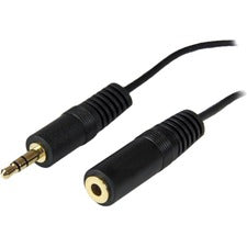 StarTech.com Audio Cable 12 ft Audio Cable - First End: 1 x Mini-phone Audio - Male - Second End: 1 x Mini-phone Audio - Female - Extension Cable - Black - 1 Each