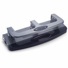 Officemate Deluxe 3-Hole Punch 3 Punch Head(s) - 20 Sheet of 20lb Paper - 9/32" Punch Size - Silver