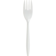 Genuine Joe Medium-weight Forks White - 1000 / Carton