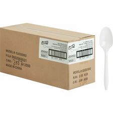 Genuine Joe Medium-weight Spoons White - 1000 / Carton