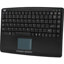 Adesso Mini Touchpad Keyboard (Black, USB) Cable Connectivity - USB Interface - 88 Key(s) - Windows Key Hot Key(s) - Windows Vista, Windows XP, Windows 10, Windows 8, Windows 7, Windows 2000 - English (US) - Computer, Notebook, Point of Sale (POS), Kiosk