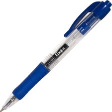 Integra Retractable 0.5mm Gel Pens 0.5 mm Fine Pen Point - Retractable - Blue Ink - Gel-based - Blue Barrel - Metal Tip - Writing - 12 / Box