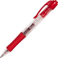 Integra Retractable 0.5mm Gel Pens 0.5 mm Fine Pen Point - Retractable - Red Ink - Red Barrel - Metal Tip - 1 Dozen