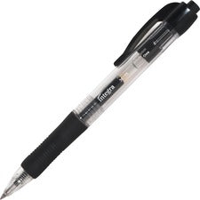 Integra Retractable 0.5mm Gel Pens 0.5 mm Fine Pen Point - Retractable - Black Ink - Gel-based - Black Barrel - Metal Tip - 1 Dozen