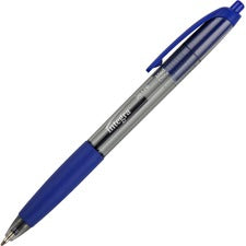 Integra Rubber Grip Retractable Pens 1 mm Medium Pen Point - Retractable - Blue Ink - Blue Barrel - 1 Dozen