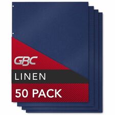 GBC Linen Weave Standard Presentation Cover For 8 3/4" x 11 1/4" Sheet - Navy Blue - Linen - 50 / Pack