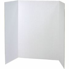 Pacon Presentation Boards 36" Board Height x 48" Board Width - White Surface - Tri-fold, Heavy Duty - 18 / Carton
