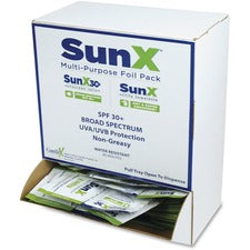 SunX CoreTex SPF30 Sunscreen Towelettes with Dispenser Lotion - Dispenser Box - Non-greasy, Water Resistant, Sweat Proof, Oil-free, PABA-free - 50/Dispenser Box - 1 Each