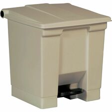 Rubbermaid Commercial Step-on Waste Container 8 gal Capacity - 17.1" Height x 15.8" Width x 16.3" Depth - Plastic - Beige - 1 Each