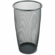 Safco Round Mesh Wastebaskets 9 gal Capacity - Round - 13.50" Opening Diameter - 19.5" Height - Steel - Black - 1 Each